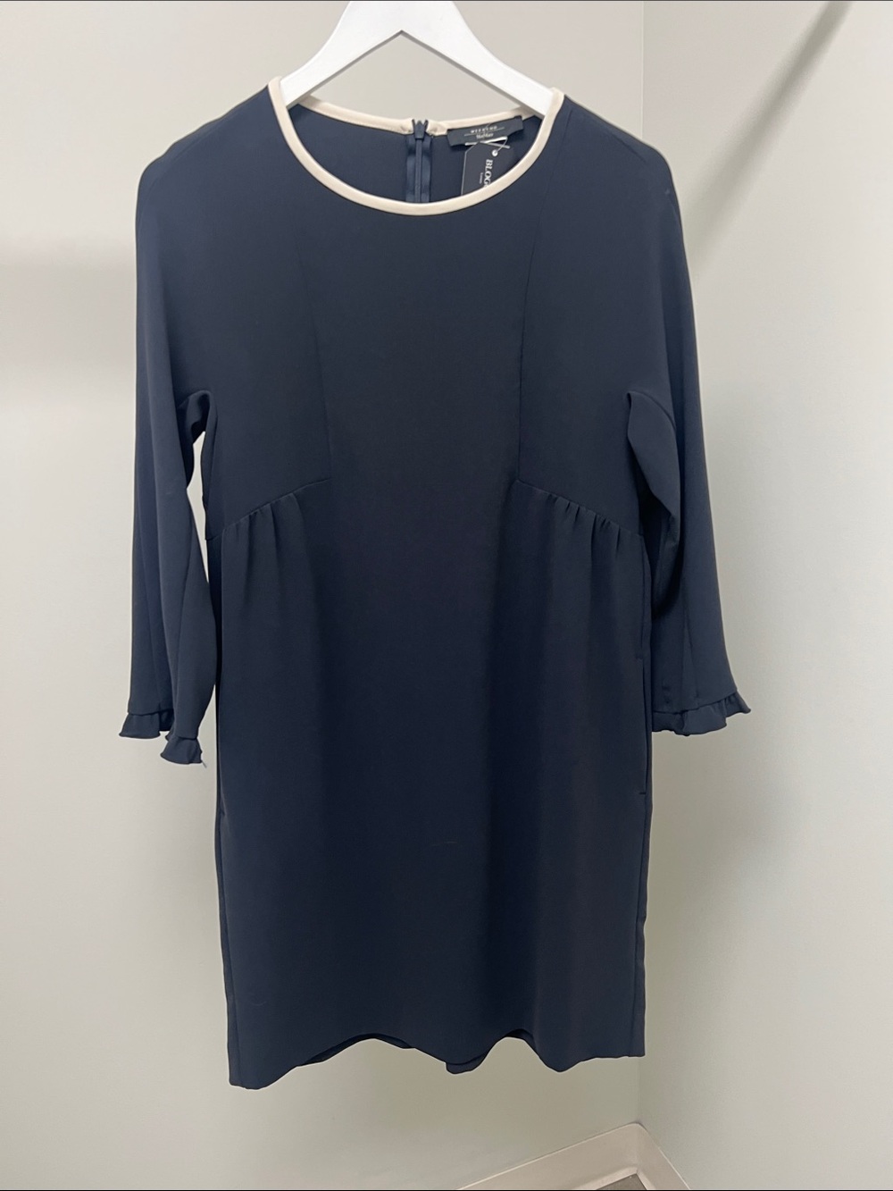 Weekend Max Mara Navy Mini Dress with Cream Trim